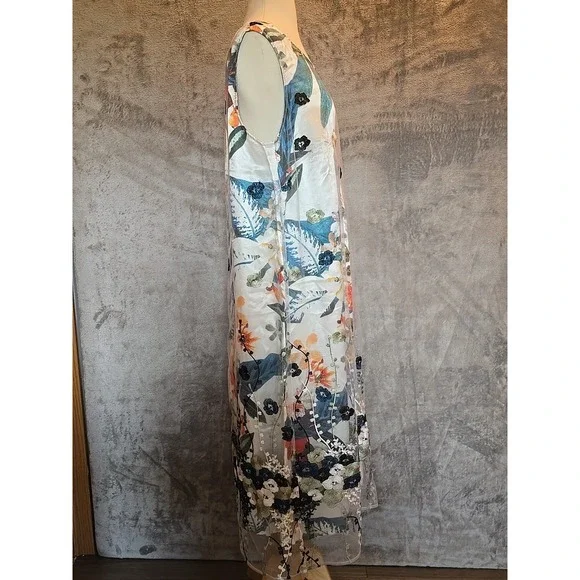 Catherines Floral Embroidered Mesh Maxi Dress 0X 14 16W - Picture 4 of 9